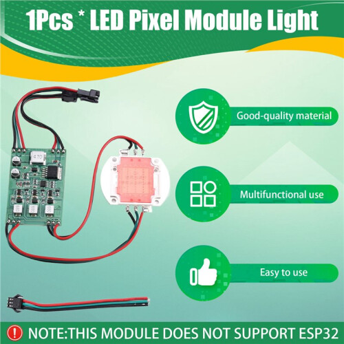 1X Addressable WS2811 30W LED Pixel Module Light DC12V RGB Program High Power LED 1