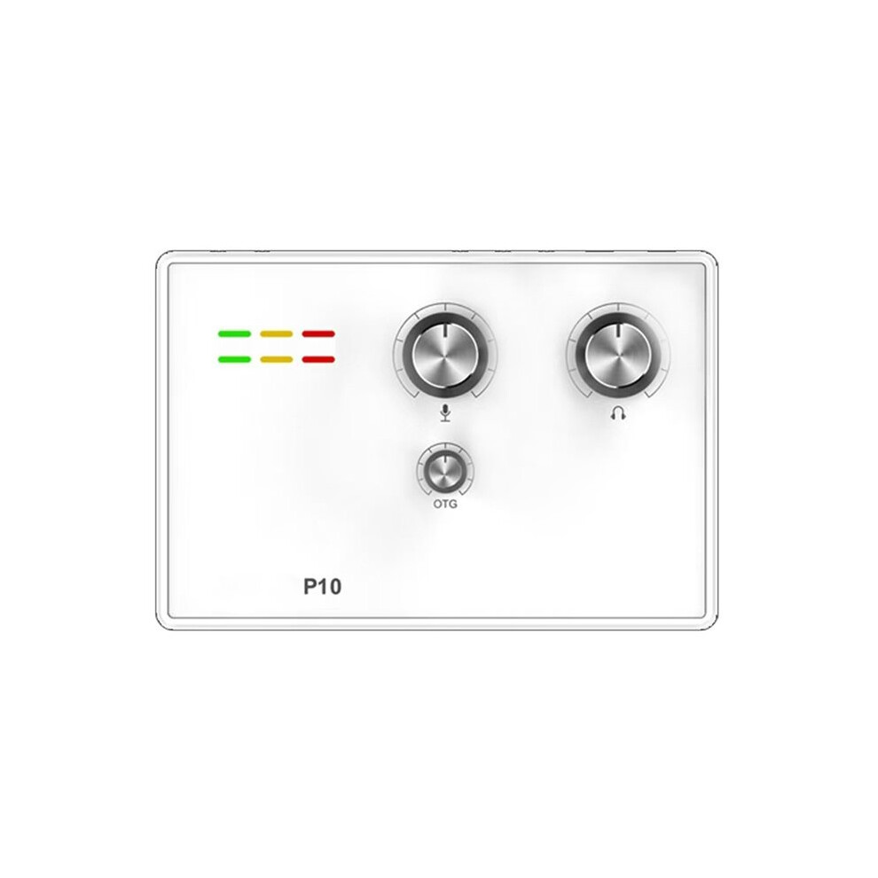 P10 External Sound Card Computer Usb Notebook Desktop Singing Anchor Mobile Phone Live Recording Equipment White 6033286483001