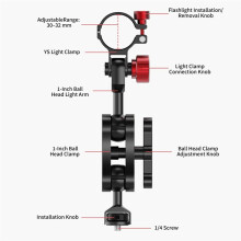 Diving Flashlight Holder Mount for Underwater Photography Dia 30-32mm Adjustable Torch Clip 1-Inch Adapter