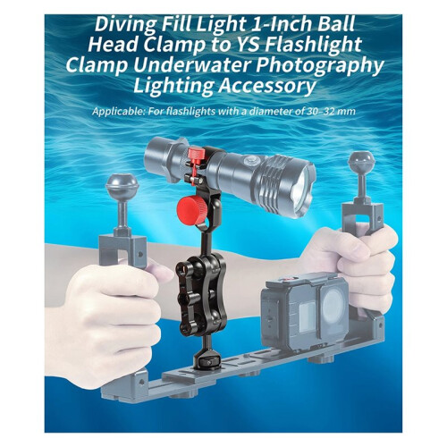 Diving Flashlight Holder Mount for Underwater Photography Dia 30-32mm Adjustable Torch Clip 1