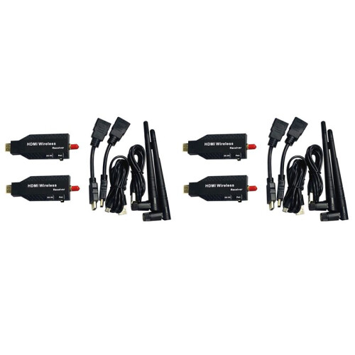 2pcs 50M -Compatible Wireless Transmitter Receiver Camera Laptop PC to TV Mirror Adapter 1080P 60Hz Display Dongle