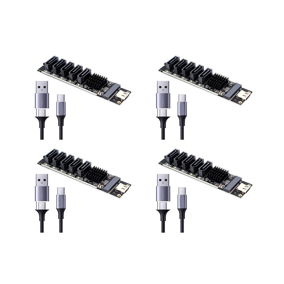 4X Type-C To Sata3.0 5 Adapter Converter Card 6Gbps Usb10g Jm575+Jms580 For Ssd Hdd Expansion 4713301902619