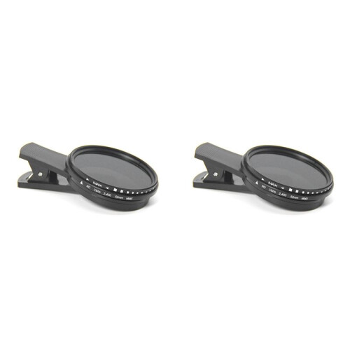 2pcs 52mm Phone ND Filter ND2 to ND400 Clip- Variable Neutral Density Filter for Phone Mobile  Phone Camera