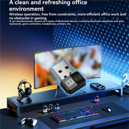 2Pcs USB  6.0 Adapter for PC  Transmitter Receiver LMP14 for Desktop Laptop Keyboard Mouse Headset