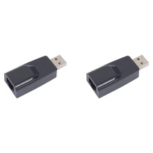 2X Adaptador USB A Ethernet LAN RJ45, Tarjeta de Red USB 2.0 de 100 Mbps para PC, Portátil, Decodificador DVB, Sin Unidad, Color Negro