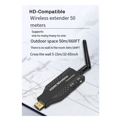 2pcs 50M -Compatible Wireless Transmitter Receiver Camera Laptop PC to TV Mirror Adapter 1080P 60Hz Display Dongle 2
