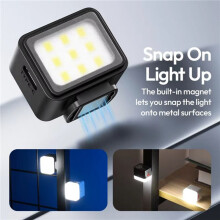 2X Ulanzi DG01 Light för Osmo Pocket 3 Fill Light Videolampa för Smartphonekamera för Osmo Action 5/4/3 Svart