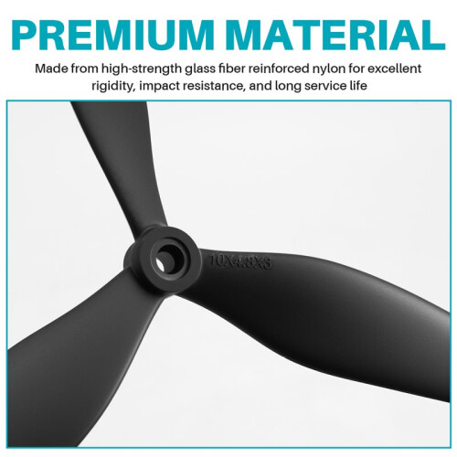 Hélice de Nylon de 3 Pás, 10x4,8x3 CCW, de 10 Polegadas para Drones Multirotores de Aeromodelismo. 2