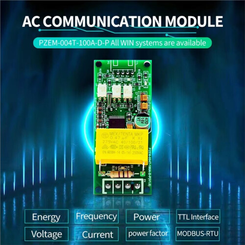 PZEM-004T AC Digital Voltmeter Ammeter Wattmeter Power Frequency Test Module TTL Serial Pin Array Version B 1