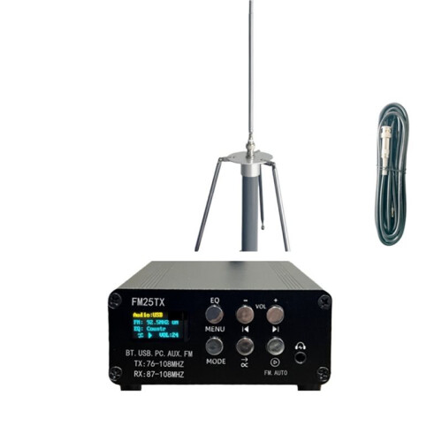 FM25TX 2.5W FM Transmitter Stereo, Audio Playback and Transmission Function  MP3 Wireless Player EU Plug
