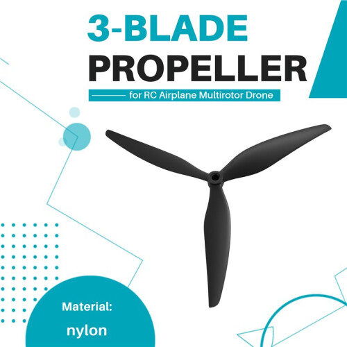 Hélice de Nylon de 3 Pás, 10x4,8x3 CCW, de 10 Polegadas para Drones Multirotores de Aeromodelismo. 1