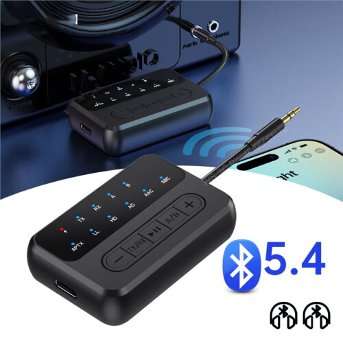 5.4 Audio Transmitter Receiver  Receiver and Transmitter 2-in-1 for TV PC Headphone Car Computer 2