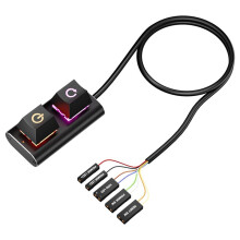Botão Liga/Desliga Externo de Alumínio para Computador de Mesa de Lan House com Porta USB e Indicador LED.