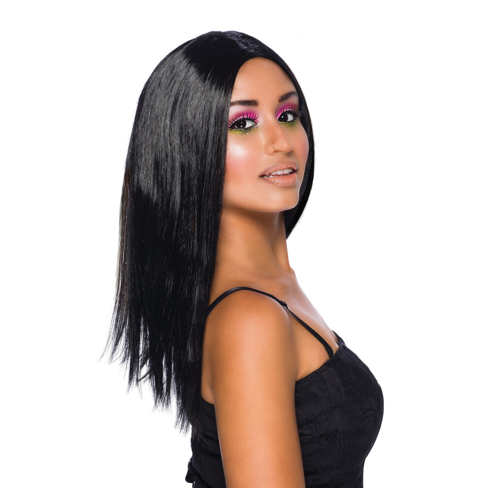 Bristol Novelty Unisex Black (45Cm, ) Womens/Ladies Long Smooth Wig