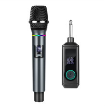 Drahtloses UHF-Mikrofon mit Fester Frequenz und 2 Kanälen, Handmikrofon für Partys, Karaoke, Professionelle Anwendungen und Gottesdienste A