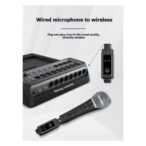 48V UHF Wireless Microphone Converter XLR Transmitter and Receiver Microphone Wireless System for All Kind Microphone A 2