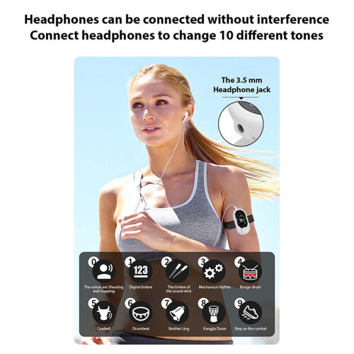 Small Quiet Metronome with Back Clip, Rechargeable Digital Trainer Device, ABS Texture, Vocal Counting