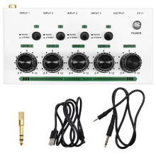 -Stereo-Audiomixer mit Extrem Niedrigem Rauschen, 4 Kanäle, MischPult für E-Gitarre, Schlagzeug und Klavier