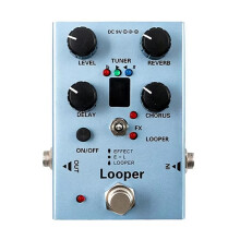 Pedal Looper para Guitarra - Pedal Multiefeitos com Looper, Delay, Chorus, Reverb e Afinador em um Único Pedal - Case de Alta Qualidade - Bypass -