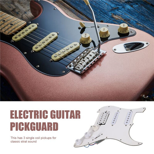 Garde Du Corps de Guitare ÉLectrique AssembléS de Plaque à Gratter PréCâbléS ChargéS 11 Trous Ssh Blanc 1