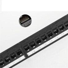 2X 19Inch 1U Cabinet Rack Pass-Through 24 Port CAT6 Patch Panel RJ45 Contact Port (RJ45 Contact Port) Modular Frame
