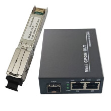 New GPON OLT STICK Single Port 1 GPON Port 2xGE 1.25G Support 32 ONU Uplink Portable Fiber Use for FTTH