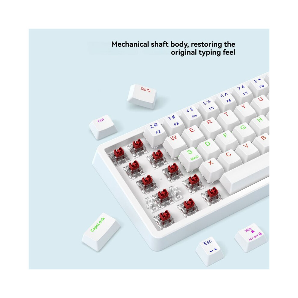 Keyboard Key Led 68 Key Mechanical Keyboard USB Wired RGB Backlight LED Red Keyboard for ...