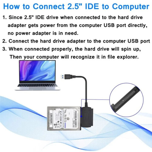USB 2.0 to IDE /  2.5Inch 3.5Inch Hard Drive Disk HDD SSD 480Mb/S Data Interface Converter Adapter Cable EU PLUG 2
