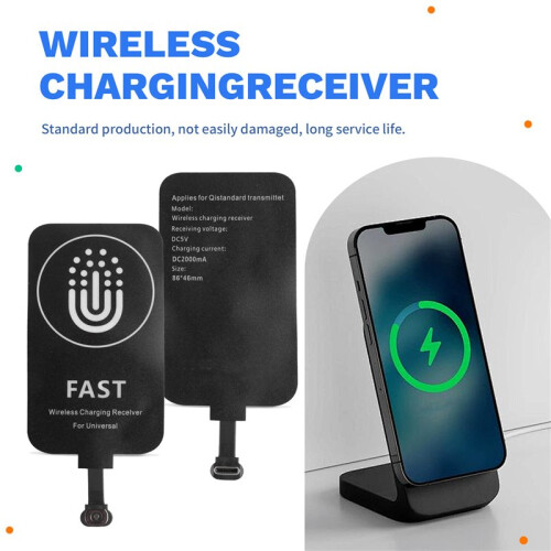 Type C Wireless Charging Receiver Thin Wireless Charging Receiver USB C Overcurrent Protections Model for Cell Phones 2