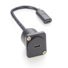 10Gbps USB C Panel Mount Adapter USB3.1 Type C Female to Female Cable D-Typel/XLR Panel Mount USB C Extension Cable 20cm
