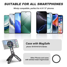Magnetyczny Uchwyt na Telefon 360 z Regulowanym Zaciskiem do , Statyw na Telefon do Większości Smartfonów
