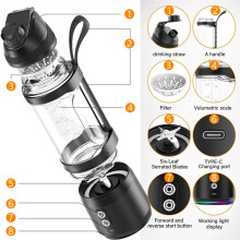 Liquidificador Portátil Recarregável USB 700ML - Espremedor Elétrico para Smoothies, Milkshakes para Viagens, Acampamentos e Piqueniques