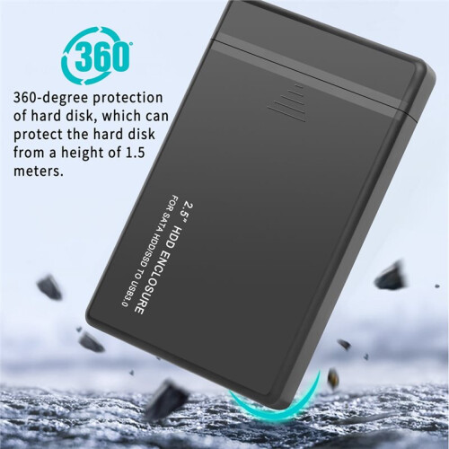 Gabinete USB 3.0  para HDD de 2,5 Polegadas, Gabinete Externo para Disco Rígido /SSD de 2,5" com Velocidade de Transferência de 5 Gbps 1
