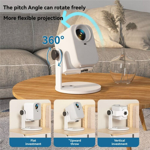 Support de Projecteur de Bureau, Petit Support de Table avec Rotation à 360 pour Projecteurs LCD/DLP 2