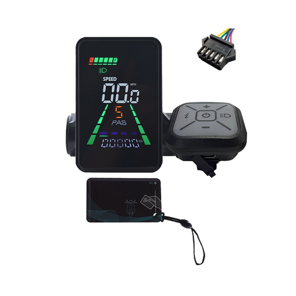 L5 E-Bike Nfc Lcd Display Meter 24V/36V/48V/60V Uart Type C Electric Scooter Lcd Meter Nfc Speedometer Sm5pin Black 6031088678212