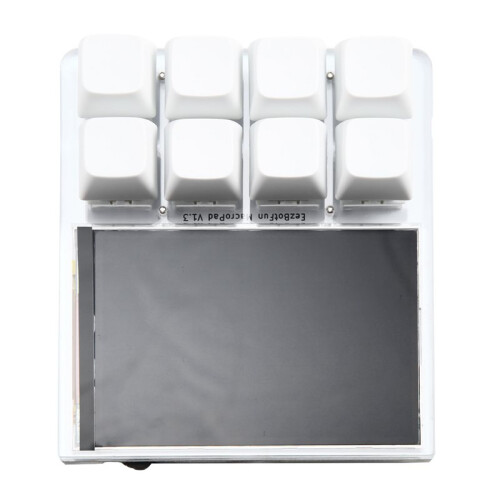 3.5 Inch LCD Programmable Macro Keyboard 8-Key Hot-Swappable RGB Backlight USB Secondary Display Transparent