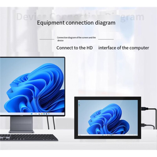 Monitor LCD para Raspberry Pi de 10,1 Polegadas com Tela Sensível Ao Toque Capacitiva IPS de 1280x800 Pixels e Capa Rígida, Compatível com . 1
