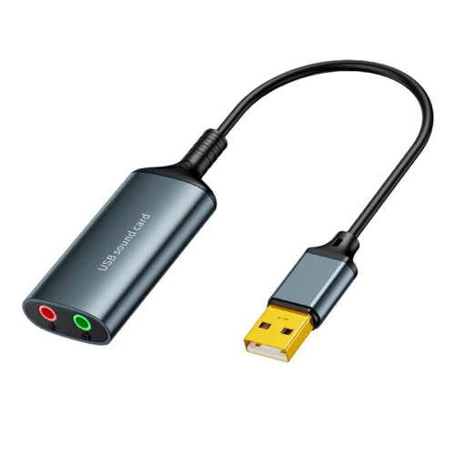 USB Sound Card External USB Sound Adapter USB to 3.5mm Headphone Microphone Speaker Audio Interface for Laptop Computer