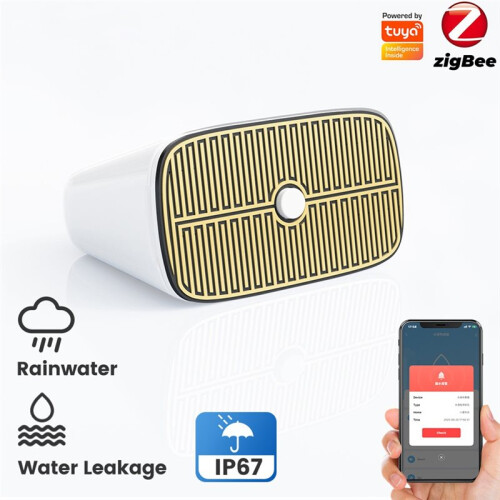 Tuya Zigbee  Rain Sensor for Outdoor Wireless Real- Rain Detection IP67 Waterproof for Zigbee Hub Require 1