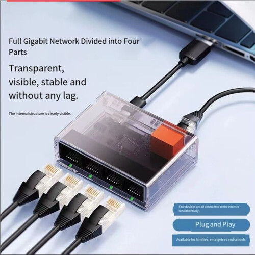1000Mbps Network  5  RJ45 LAN Hub Adapter Full/Half Duplex Internet Splitter Ethernet  Switcher 2