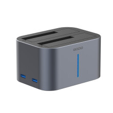 GODO Docking Station USB 3.0 e Type-C per HDD/SSD per Unità  da 2,5/3,5 Pollici, Indicatore LED - Trasferimento Dati Veloce, Spina UE