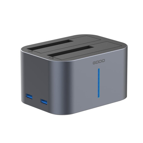 GODO Estación de Acoplamiento USB 3.0 y Tipo C para Discos Duros/SSD de 2,5/3,5 Pulgadas, Indicador LED, Transferencia Rápida de Datos, Enchufe