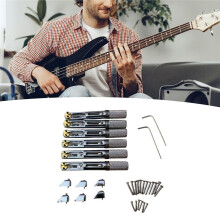 Headless Guitar Bridge Kit Electric Guitar Bridges Guitar Single Fixed Brass Fan Bridges for 6-String Electric Guitar