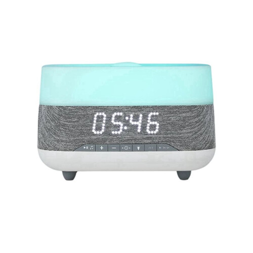 Essential Oil Aroma Diffuser Ultrasonic Air Humidifier Mist Maker with Night Light -Audio Clock EU Plug