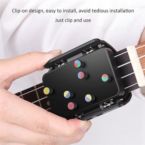 Ukulele Chord Trainer, Gel 6 Colors Round Button Clip  Design Easy Installation Ukulele Practice Assistant 2