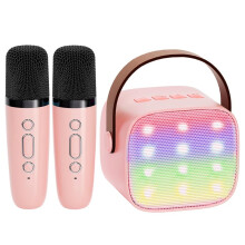 Máquina de Karaoke Haomuren, Altavoz Portátil con 2 Micrófonos Inalámbricos para Cantar en Casa o en Familia.