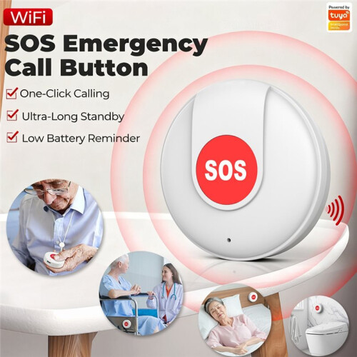 2PCS Tuya  WiFi SOS Button Emergency Wireless Security Alarm Panic Device for Safety  Life Remote 2