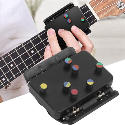 Ukulele Chord Trainer, Gel 6 Colors Round Button Clip  Design Easy Installation Ukulele Practice Assistant 1
