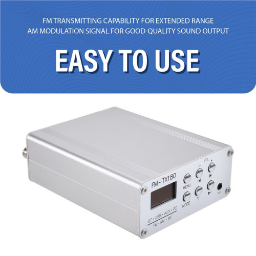 Stereo FM Transmitter AM Medium Band Transmitter  Audio Wireless Transmitter with AM Antenna EU Plug 2