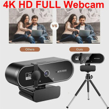 4K Full HD Webcam with Microphone Autofocus 8MP Website Camera for PC Laptop External Web Cam Video Calling 2K